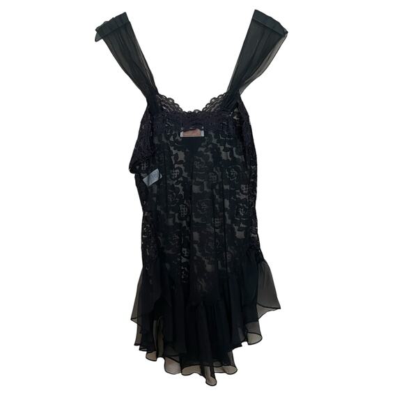 Intimate Concepts by Terry Russo Vintage Black Sheer Lace Lingerie Dress Small - Picture 2 of 10